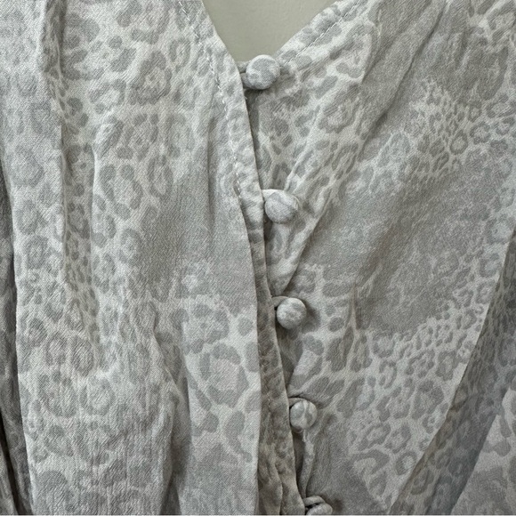 Free People Intimately Siren Bodysuit Silver Gray White Animal Leopard Print - Picture 5 of 9